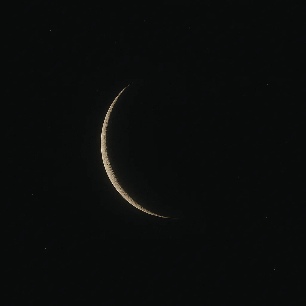 Son Hilal evresi: sol kenarda ince hilal